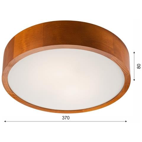 Lampada A Soffitto Eveline - Marrone - Legno, Vetro - 8x37x37 Cm - Foto 5