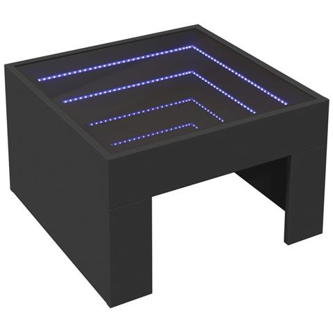 Tavolino Da Salotto Con Led Infinity Nero 50x50x30 Cm - Foto 3