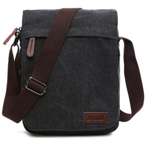 Borsa A Tracolla Sportiva In Tela E Pelle Black - Foto 1