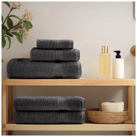 Asciugamani Bagno SOLUND 2 pz Antracite 100x150cm 600gsm - Foto 3