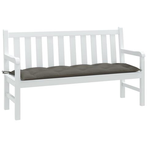 Cuscino Panca Giardino Grigio Scuro Mélange 150x50x7 Cm Tessuto - Foto 1