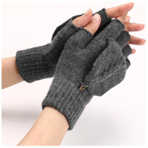 Guanti A Mezza Dita Con Motivo A Treccia Darkgrey - Foto 5