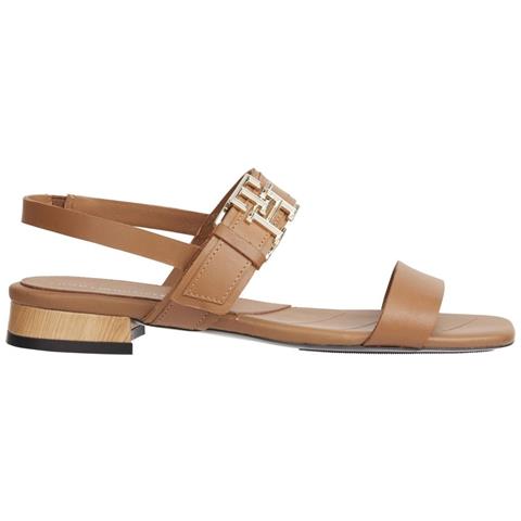 Hardware Flat Sandal Sandali Pelle Scarpe Donna Marrone Eu 36, Fw0fw07094 Gu9 - Foto 1