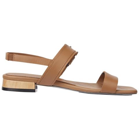Hardware Flat Sandal Sandali Pelle Scarpe Donna Marrone Eu 36, Fw0fw07094 Gu9 - Foto 3