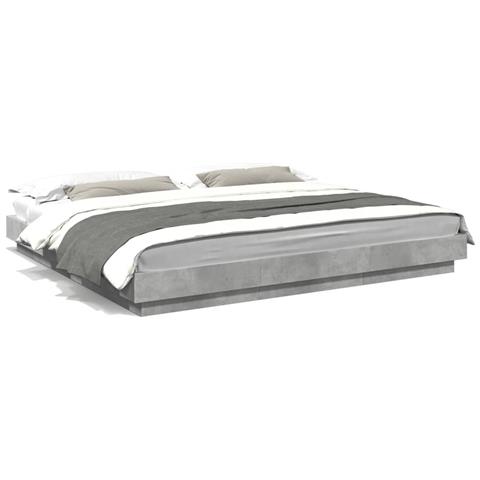 Giroletto Luci Led Grigio Cemento 180x200 Cm Legno Multistrato - Foto 2