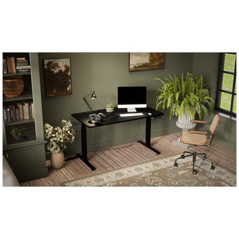 Scrivania con regolazione elettrica dell'altezza MOON LONG 150x80x72-120 nero - Foto 2