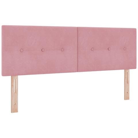 Testiera Imbottita con Bottoni Rosa 140 cm in Velluto - Foto 1