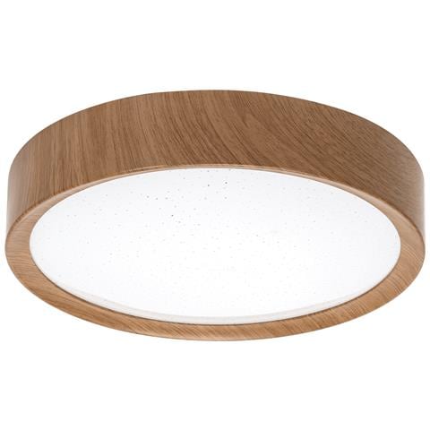 Plafoniera Led Soffitto Effetto Legno Ø26cm 12w 1300lm 6500k Fredda - Foto 1