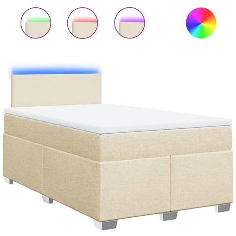 Giroletto a Molle con Materasso Crema 120x190 cm in Tessuto - Foto 1