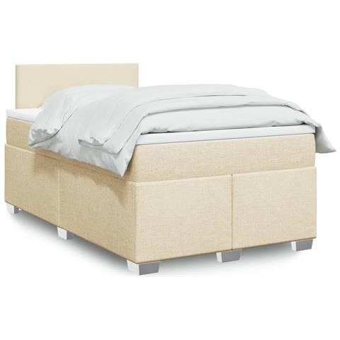Giroletto a Molle con Materasso Crema 120x190 cm in Tessuto - Foto 2
