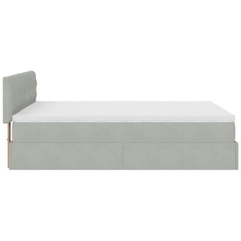 Struttura Letto Pouf con Materasso 140x200 cm in Velluto - Foto 9