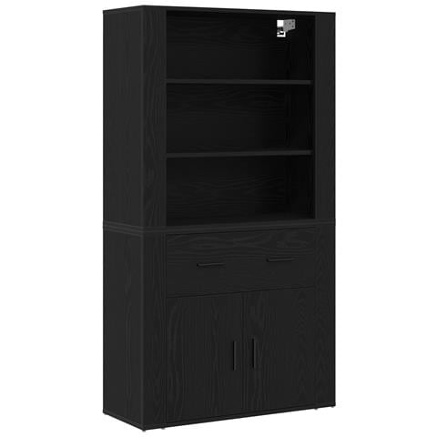 Highboard Rovere Nero Legno ingegnerizzato - Foto 1