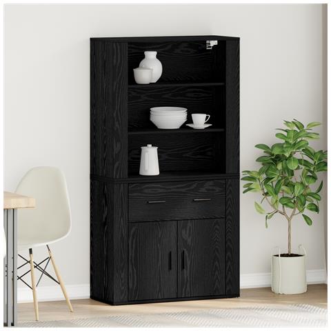 Highboard Rovere Nero Legno ingegnerizzato - Foto 2