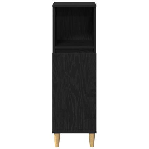 Set di Mobili da Bagno da 3 Pezzi  in Rovere Nero Legno Ingegnerizzato, Mobile da Bagno  Rovere Nero 30x30x190 cm Legno Ingegnerizzato, Mobile da Bagno  Rovere Nero 30x30x100 cm Legno Ingegnerizzato - Foto 9