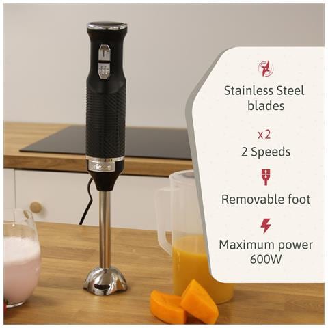 Skt1187blk Elegance Set Frullatore Ad Immersione 2 Velocità+ Sbattitore 5 Velocità 600w Nero - Foto 2