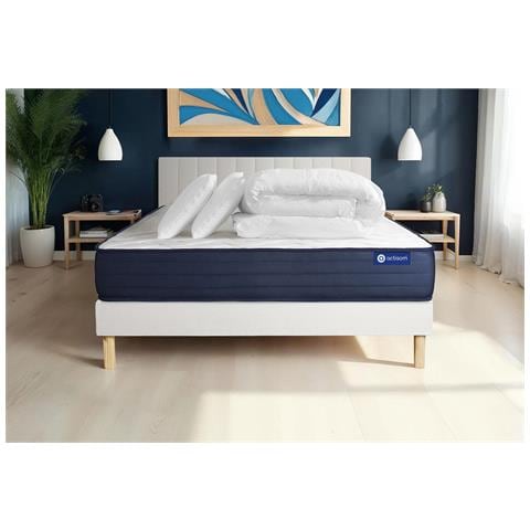 Pacchetto Letto Completo - Materasso 140x190cm + Box Spring Con Doghe (kit) + 2 Cuscini + Piumino - Actiflex Life - Foto 1
