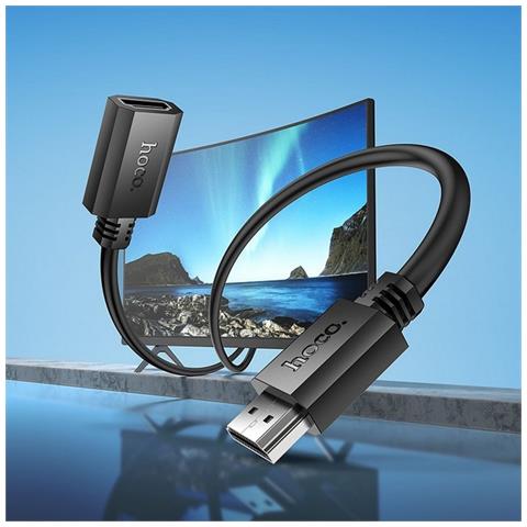 Hoco Cavo Originale Prolunga 1 Metro Femmina In Maschio Hdmi Full Hd 4k Black - Foto 2