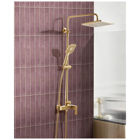 Set Doccia Con Miscelatore E Soffione A Pioggia Colorada Oro - Foto 1