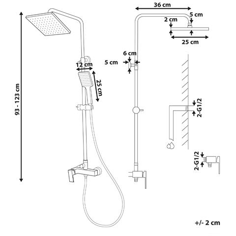 Set Doccia Con Miscelatore E Soffione A Pioggia Colorada Oro - Foto 7