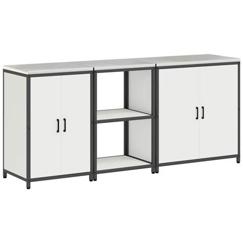 Set di Stoccaggio per Cucina 3 pcs Bianco 210 x 50 x 92 cm - Foto 1