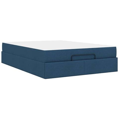 Struttura del letto con archiviazione Blu 140 x 200 cm Tessuto - Foto 9