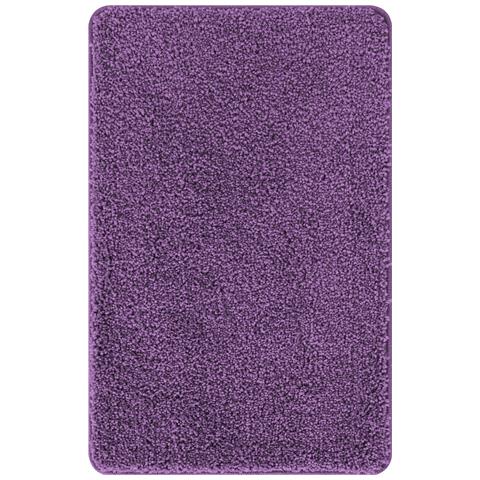 Tappetino da bagno rettangolare viola 50x80 cm in polipropilene antiscivolo - Foto 1
