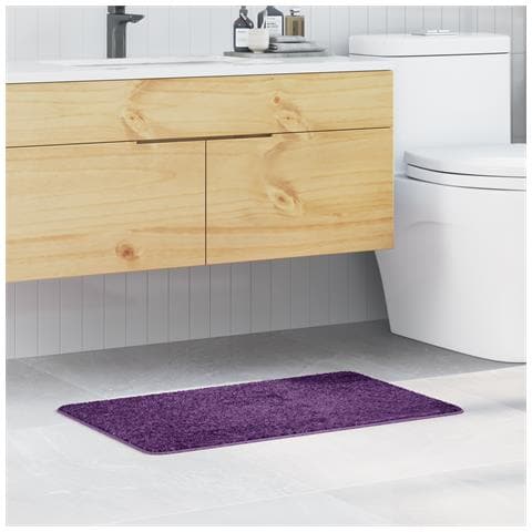 Tappetino da bagno rettangolare viola 50x80 cm in polipropilene antiscivolo - Foto 2