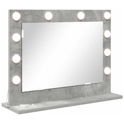 Specchio da Vanità con specchio Grigio cemento 60 x 45 x 18 cm - Foto 1