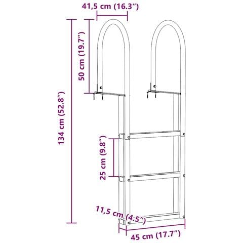 Scala da Molo Argento 45 x 11.5 x 134 cm Alluminio - Foto 8