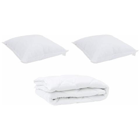 Set di piumini con cuscino 3 pcs Bianco 200 x 220 cm Microfibra - Foto 1