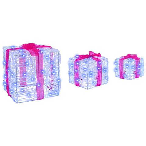 Scatola Regalo con 60 LED 3 pcs Blu 20 x 20 x 20 cm Acrilico - Foto 2