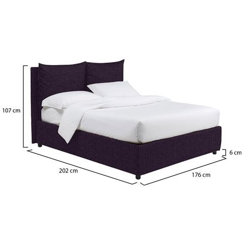 Riesi - Letto Matrimoniale Sfoderabile, Viola - Foto 2