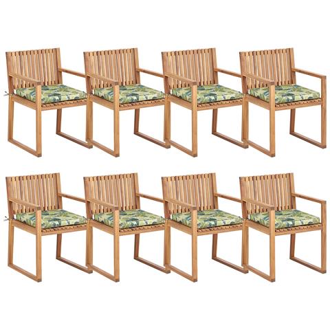 Set Di 8 Sedie Da Giardino Con Cuscini Sassari Ii Legno Di Acacia Certificato Verde - Foto 2