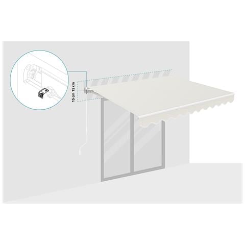 Tenda Da Sole Monoblocco Bianca Vecchio 3m X 2,5m Tela Beige - Foto 2