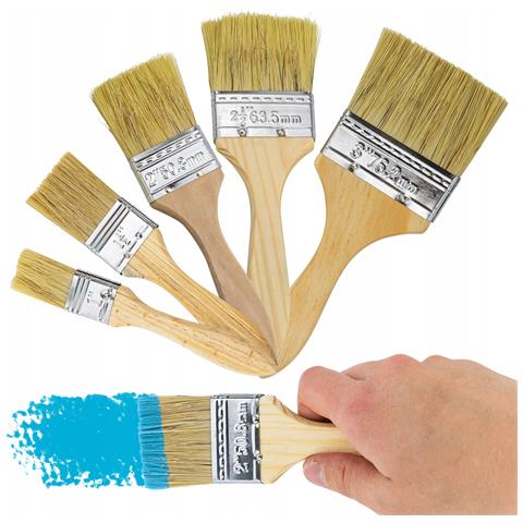 Set Di Pennelli Sintetici Per Pittura - 5 Misure: 1"", 1,5"", 2"", 2,5"", 3"" | Alta Qualità, Versatilità | Per Muri E Mobili - Foto 2