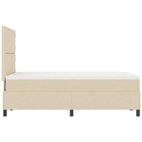 Letto a molle con materasso con led Crema 120 x 190 cm Tessuto - Foto 9