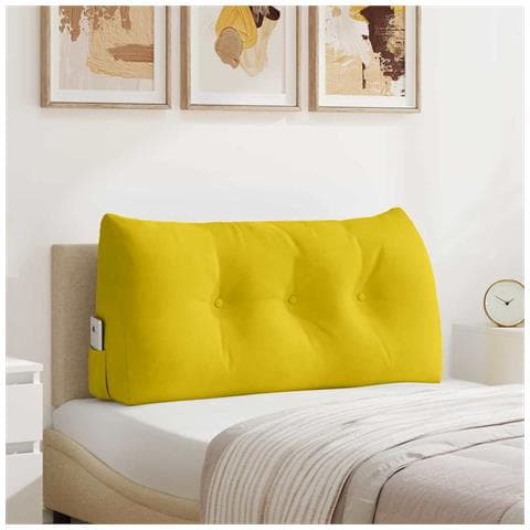 Cuscino per Schiena Giallo 100 x 24 x 50 cm Velluto - Foto 2