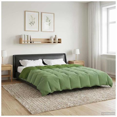 Duvet Invernale Trapuntato Verde 220 x 260 cm Microfibra - Foto 2