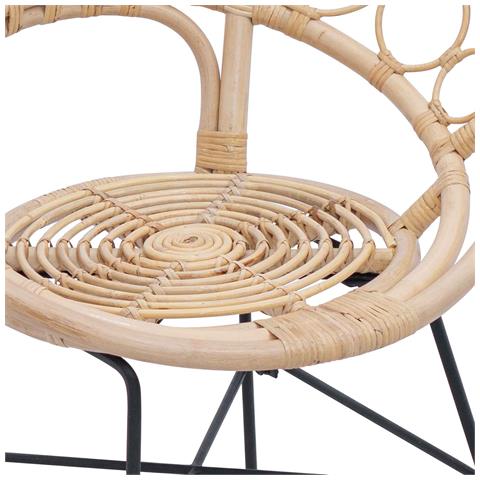 Sedia da pranzo 2 pcs Naturale 49 x 51 x 81 cm Rattan e Ferro - Foto 9