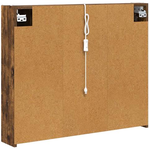 Mobiletto per specchio da bagno Rovere fumé 83,5 x 15,5 x 70 cm - Foto 9