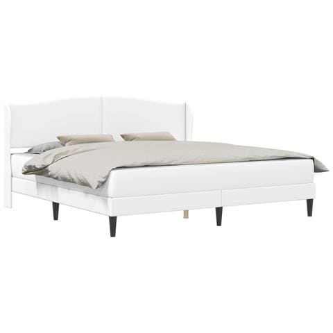 Struttura del letto con testiera Bianco 200 x 200 cm Similpelle - Foto 1