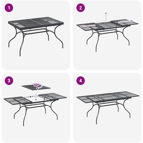 Set da Pranzo per Giardino 9 pcs Antracite 212 x 90 x 76 cm - Foto 9