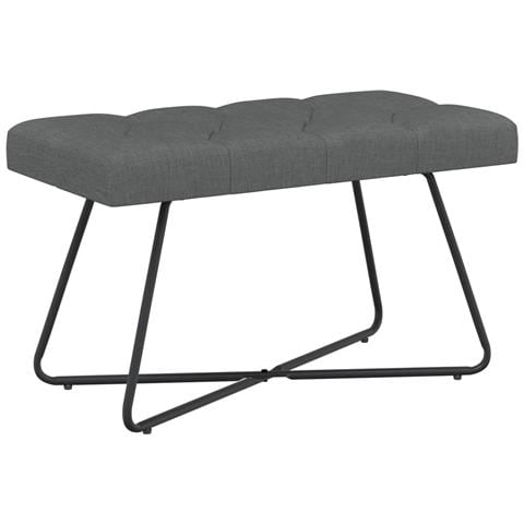 Panchina con bottoni imbottiti Grigio Scuro 80 x 40 x 46 cm - Foto 1