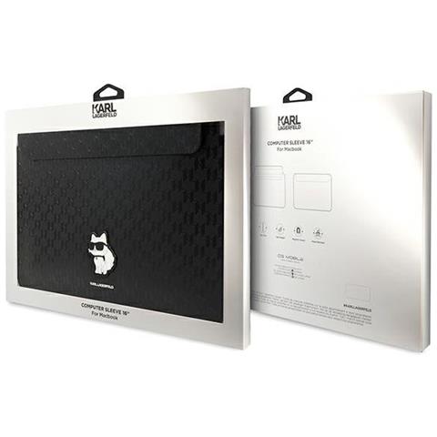 Custodia Karl Lagerfeld Saffiano Monogram Choupette Per Laptop 16 - Nera - Foto 4