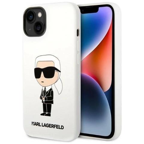 Karl Lagerfeld Klhcp14msnikbch Iphone 14 Plus 6,7 Custodia Bianca /silicone Bianco Ikonik - Foto 1