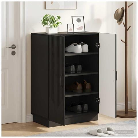 Mobile per scarpe HOORN 59,5 x 39,5 x 87 cm Nero - Foto 2