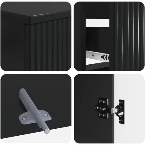 Set di Armadi da Bagno da 2 Pezzi ARNHEM Nero - Foto 2