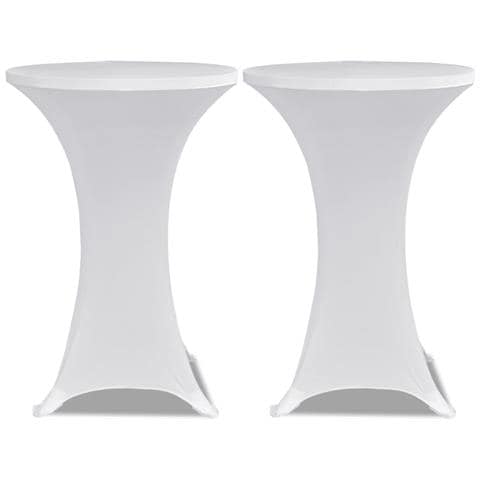 Copritavolo ?70 Cm Bianco Tessuto Elasticizzato 2 Pezzi - Foto 1