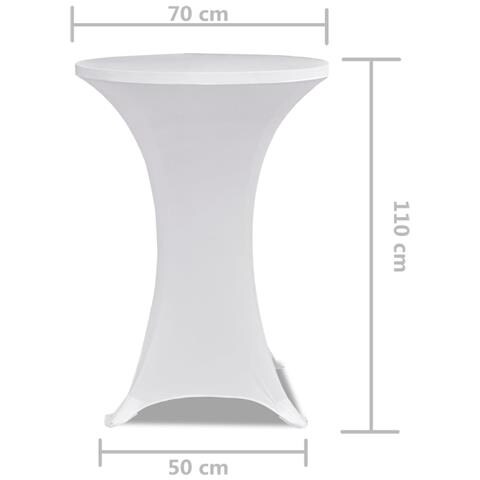 Copritavolo ?70 Cm Bianco Tessuto Elasticizzato 2 Pezzi - Foto 4
