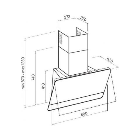 Cappa da incasso Quadro KKQ80086VST 80 cm Classe A Keratek Plus Black Nero Assoluto 86 - Foto 2